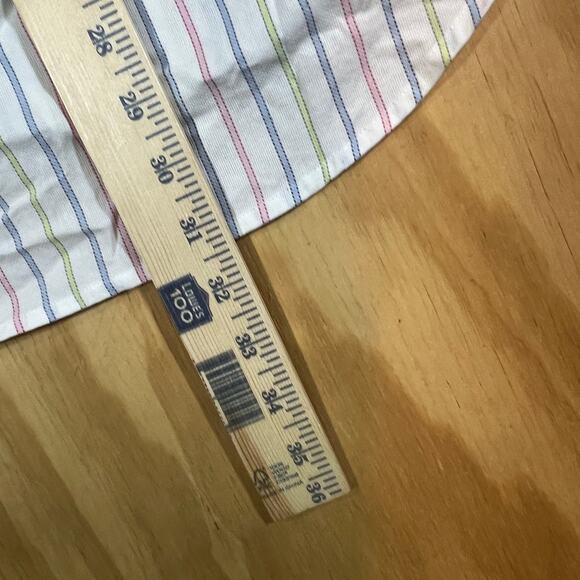 Alan Flusser Long Sleeve Button-Down Shirt White w/ Pastel Stripes Mens Large - Picture 9 of 9